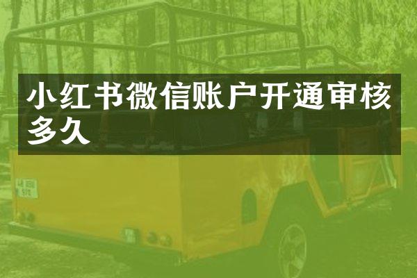 小红书微信账户开通审核多久