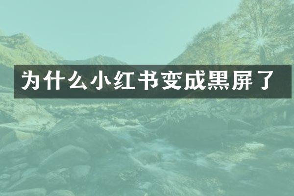为什么小红书变成黑屏了