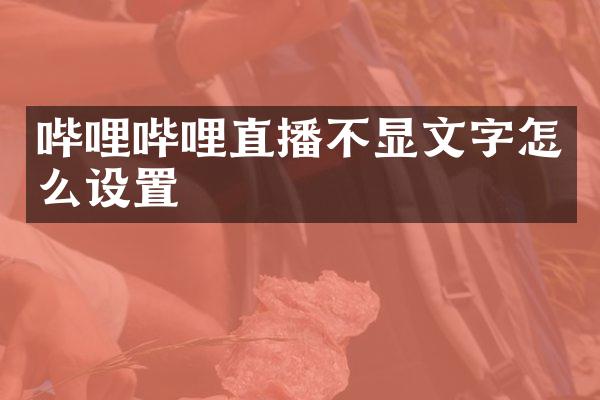 哔哩哔哩直播不显文字怎么设置