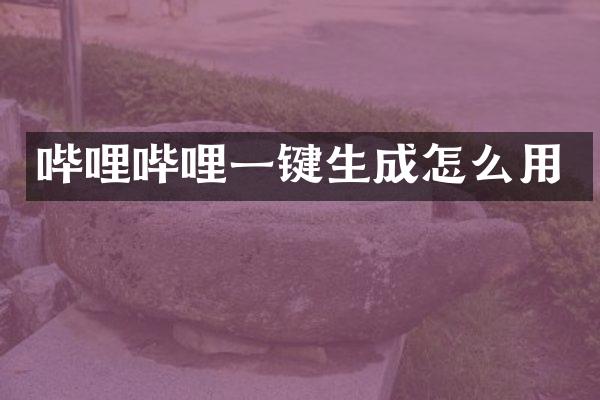 哔哩哔哩一键生成怎么用