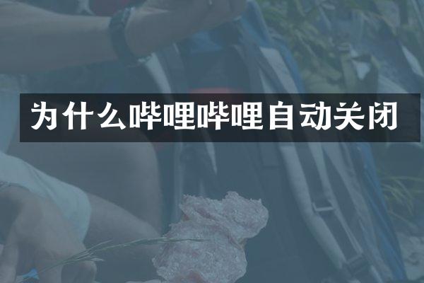 为什么哔哩哔哩自动关闭