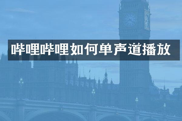 哔哩哔哩如何单声道播放
