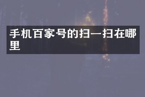 手机百家号的扫一扫在哪里