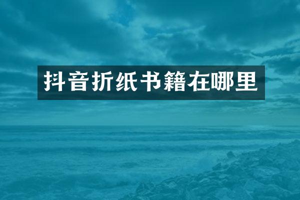 抖音折纸书籍在哪里