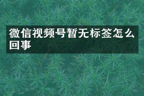 微信视频号暂无标签怎么回事