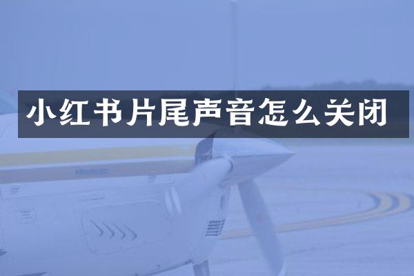 小红书片尾声音怎么关闭