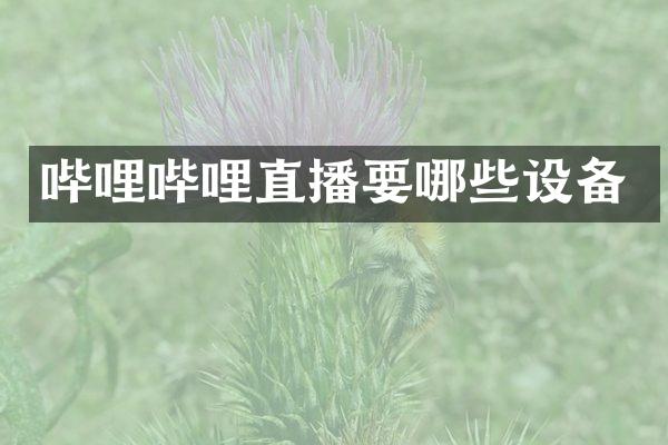 哔哩哔哩直播要哪些设备