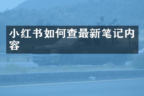小红书如何查最新笔记内容