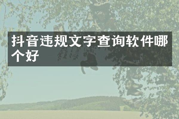 抖音违规文字查询软件哪个好