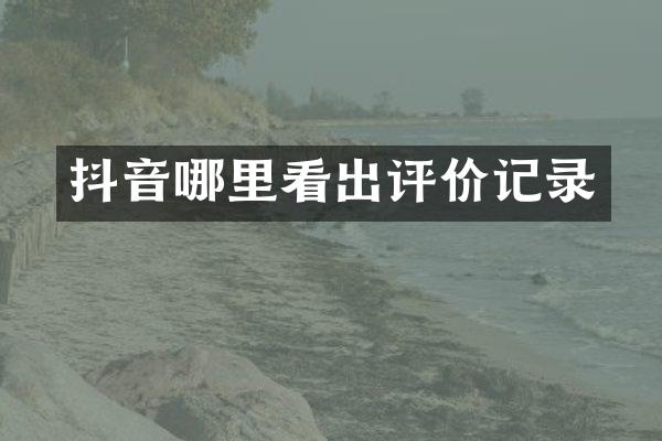 抖音哪里看出评价记录