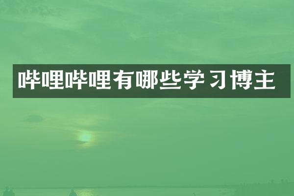 哔哩哔哩有哪些学习博主