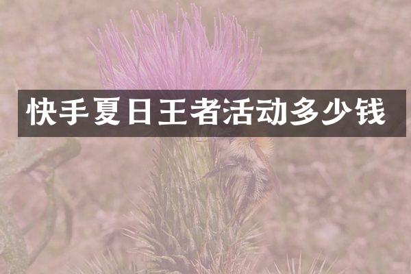 快手夏日王者活动多少钱