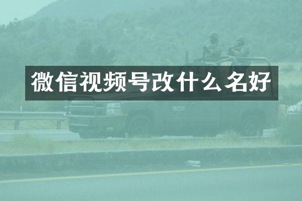 微信视频号改什么名好