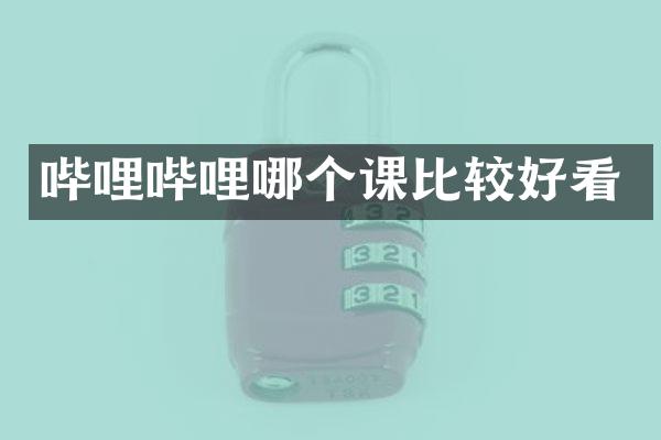 哔哩哔哩哪个课比较好看