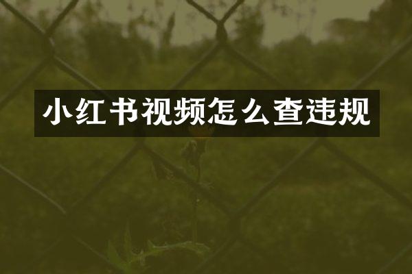 小红书视频怎么查违规