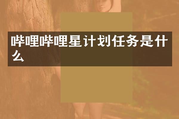哔哩哔哩星计划任务是什么