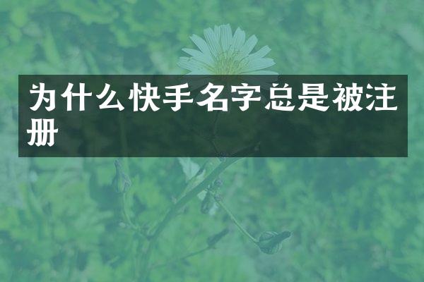为什么快手名字总是被注册