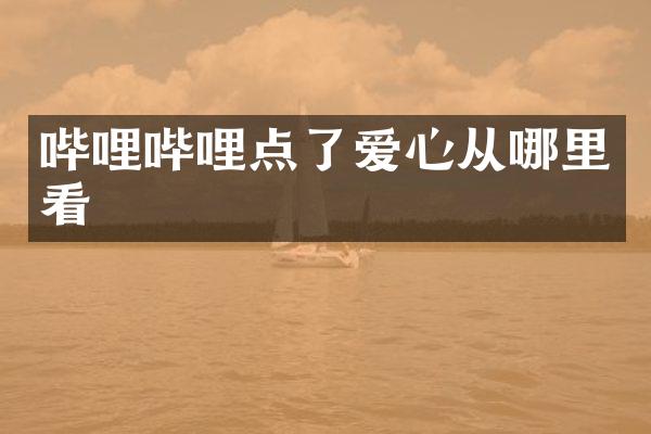 哔哩哔哩点了爱心从哪里看