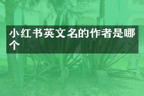 小红书英文名的作者是哪个