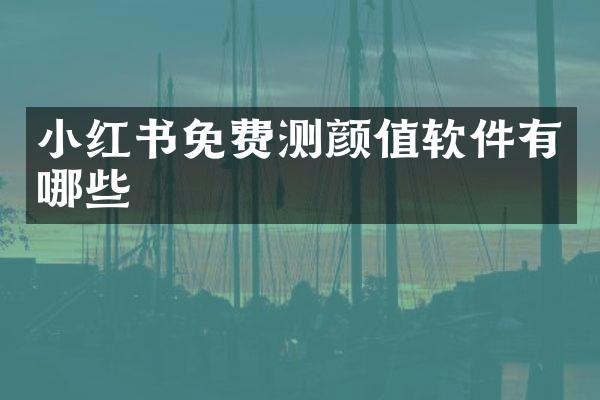 小红书免费测颜值软件有哪些