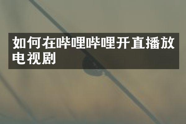 如何在哔哩哔哩开直播放电视剧