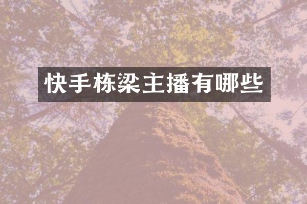 快手栋梁主播有哪些