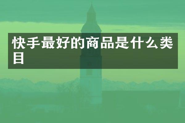 快手最好的商品是什么类目