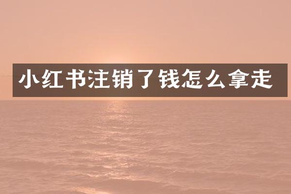 小红书注销了钱怎么拿走