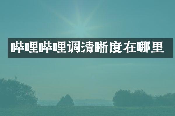 哔哩哔哩调清晰度在哪里