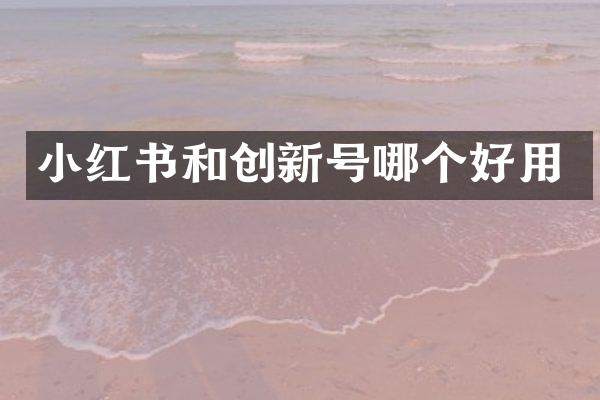 小红书和创新号哪个好用