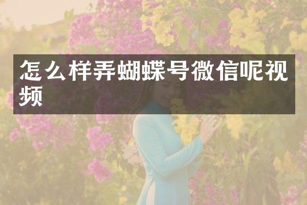 怎么样弄蝴蝶号微信呢视频