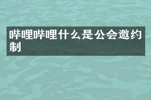 哔哩哔哩什么是公会邀约制