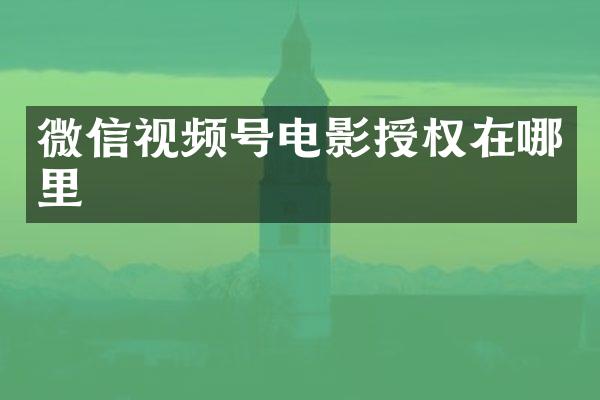 微信视频号电影授权在哪里