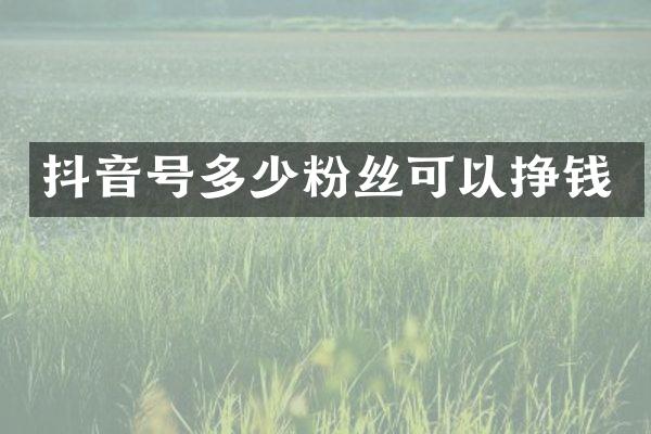 抖音号多少粉丝可以挣钱
