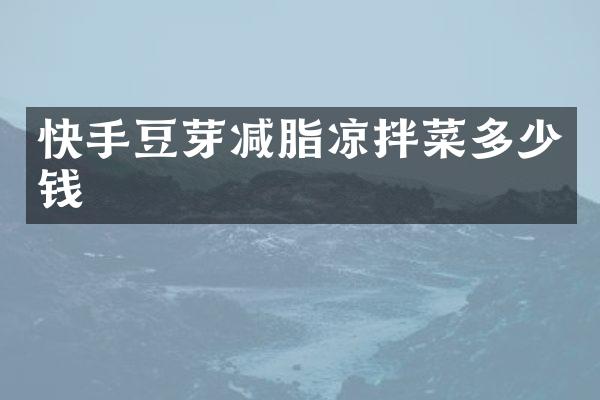 快手豆芽减脂凉拌菜多少钱