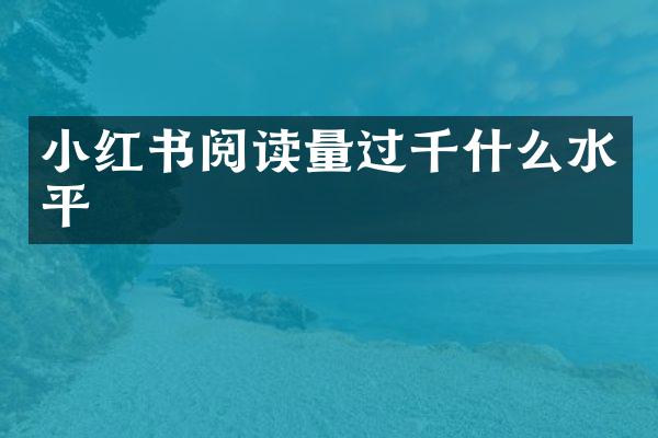 小红书阅读量过千什么水平