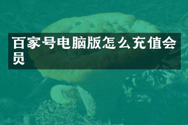 百家号电脑版怎么充值会员