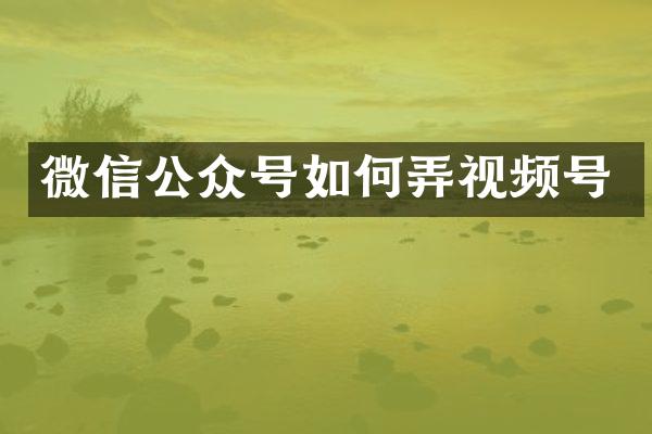 微信公众号如何弄视频号