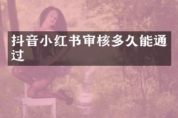 抖音小红书审核多久能通过