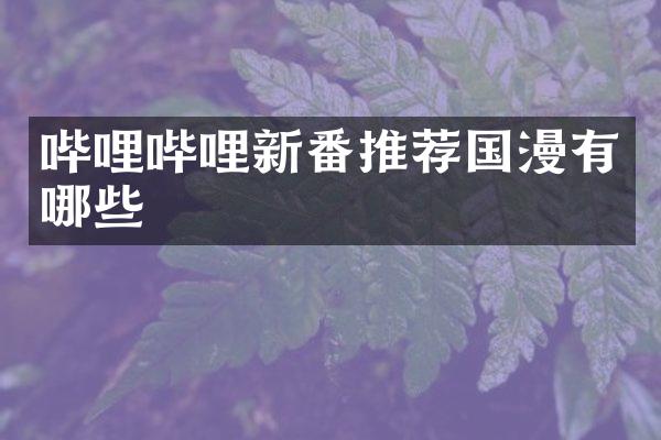 哔哩哔哩新番推荐国漫有哪些