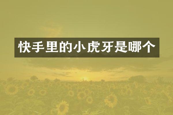 快手里的小虎牙是哪个