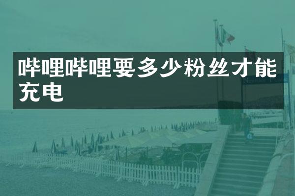 哔哩哔哩要多少粉丝才能充电