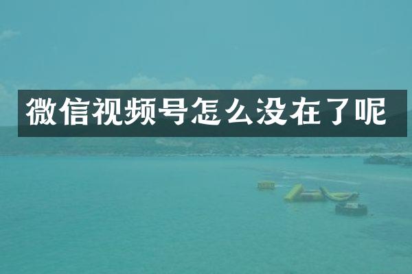 微信视频号怎么没在了呢