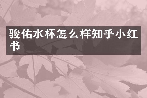 骏佑水杯怎么样知乎小红书