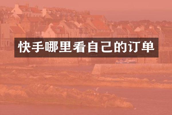 快手哪里看自己的订单