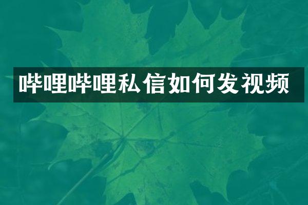 哔哩哔哩私信如何发视频