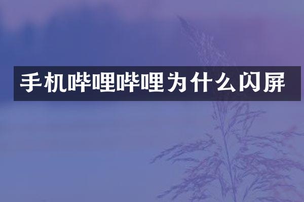 手机哔哩哔哩为什么闪屏