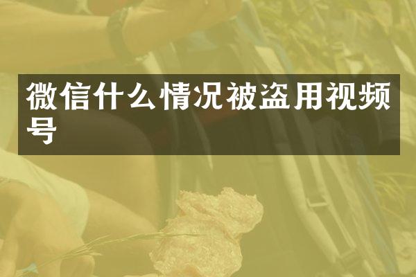 微信什么情况被盗用视频号