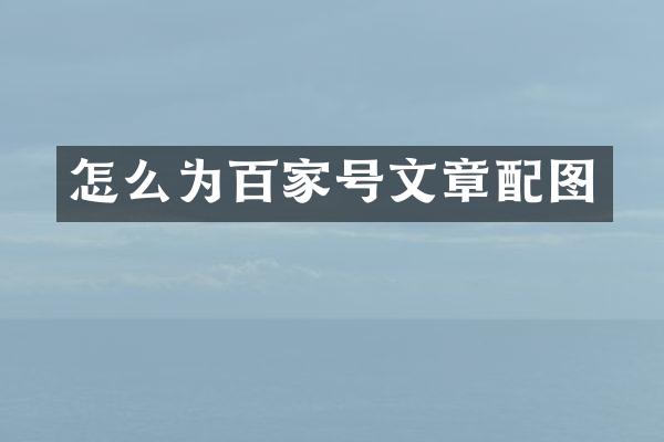 怎么为百家号文章配图