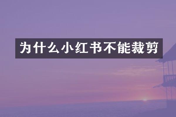 为什么小红书不能裁剪